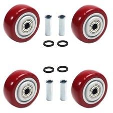 4Pcs 3" PU Caster Wheels Heavy Duty Plate Casters 264 LBS Capacity Repair Kit