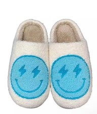 PacificPlex Womens Smiley Preppy Smile Slippers Retro Cozy Plush