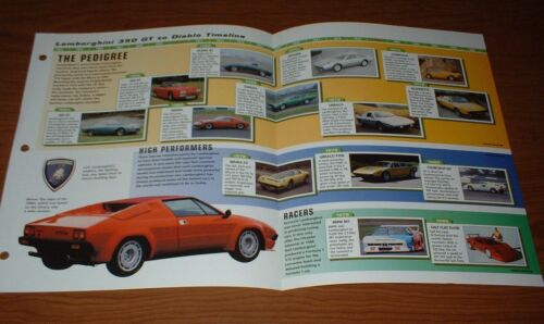 ★★1963-98 FOLLETO HISTORIA DEL LAMBORGHINI 350 GT 400 ISLERO COUNTACH DIABLO★ - Imagen 1 de 1