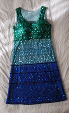 Guess by Marciano Elegante abito da cerimonia in paillettes lustrini Taglia 44