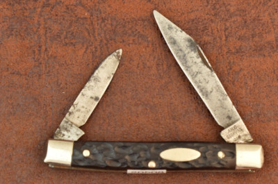 VINTAGE AMERICAN KNIFE CO AKC SABRE SLINGEN GERMANY BONE PEN KNIFE (20508)