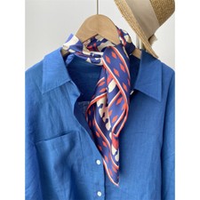 New Boutique 14Momme Twill Silk Scarf Necktie Hairband Print Square Scarf 68cm"
