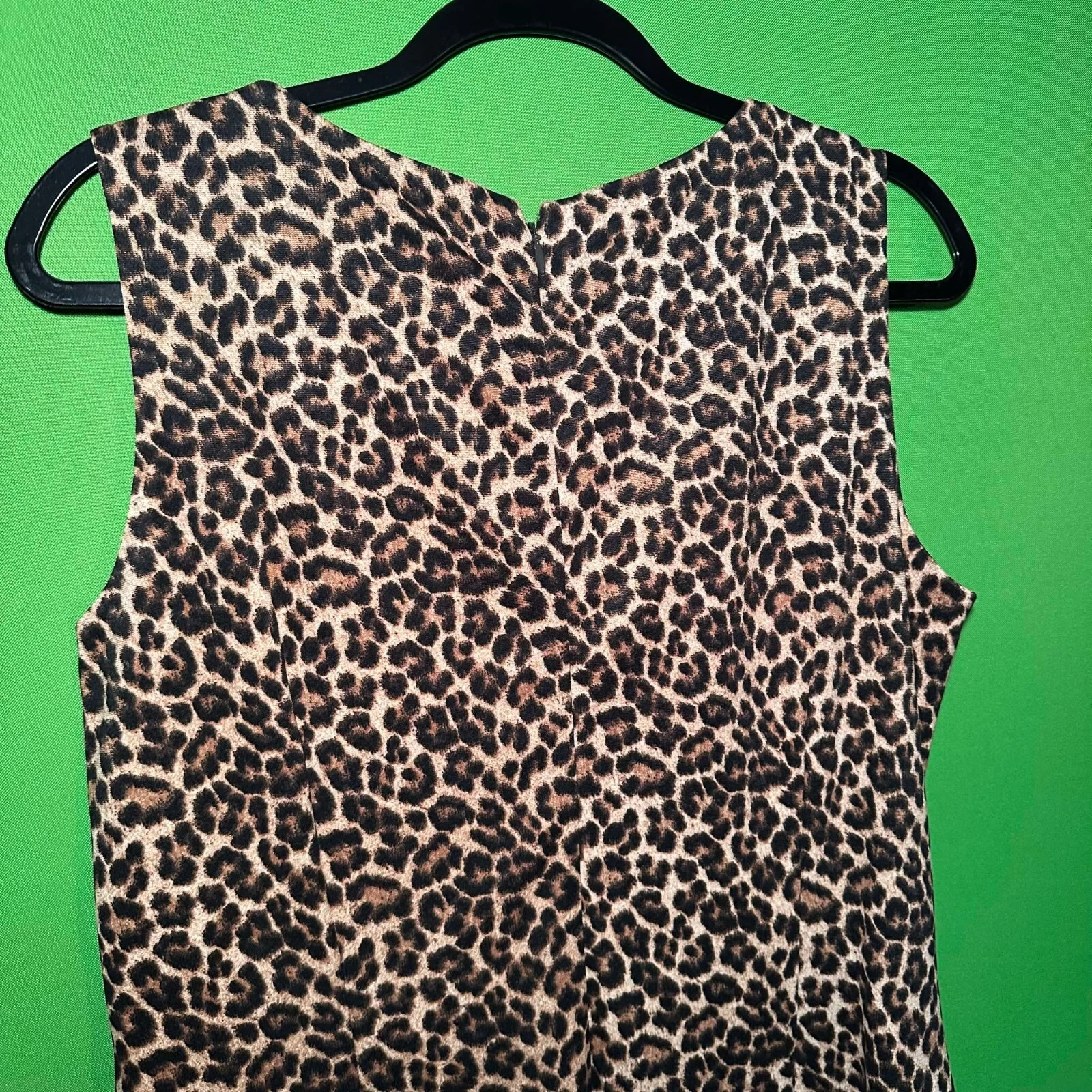 ABITO DONNA MICHAEL KORS TAGLIA L STAMPA LEOPARDO senza maniche foderato conchiglia