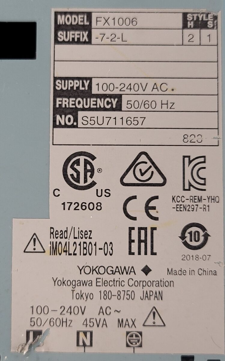 YOKOGAWA FX1006-7-2-L RECORDER | eBay YOKOGAWA FX1006-7-2-L RECORDER | eBay