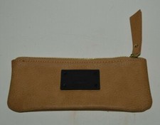 Nice High End Tan Brown Leather Zipper STEVE MADDEN Clutch Small Wallet / Purse