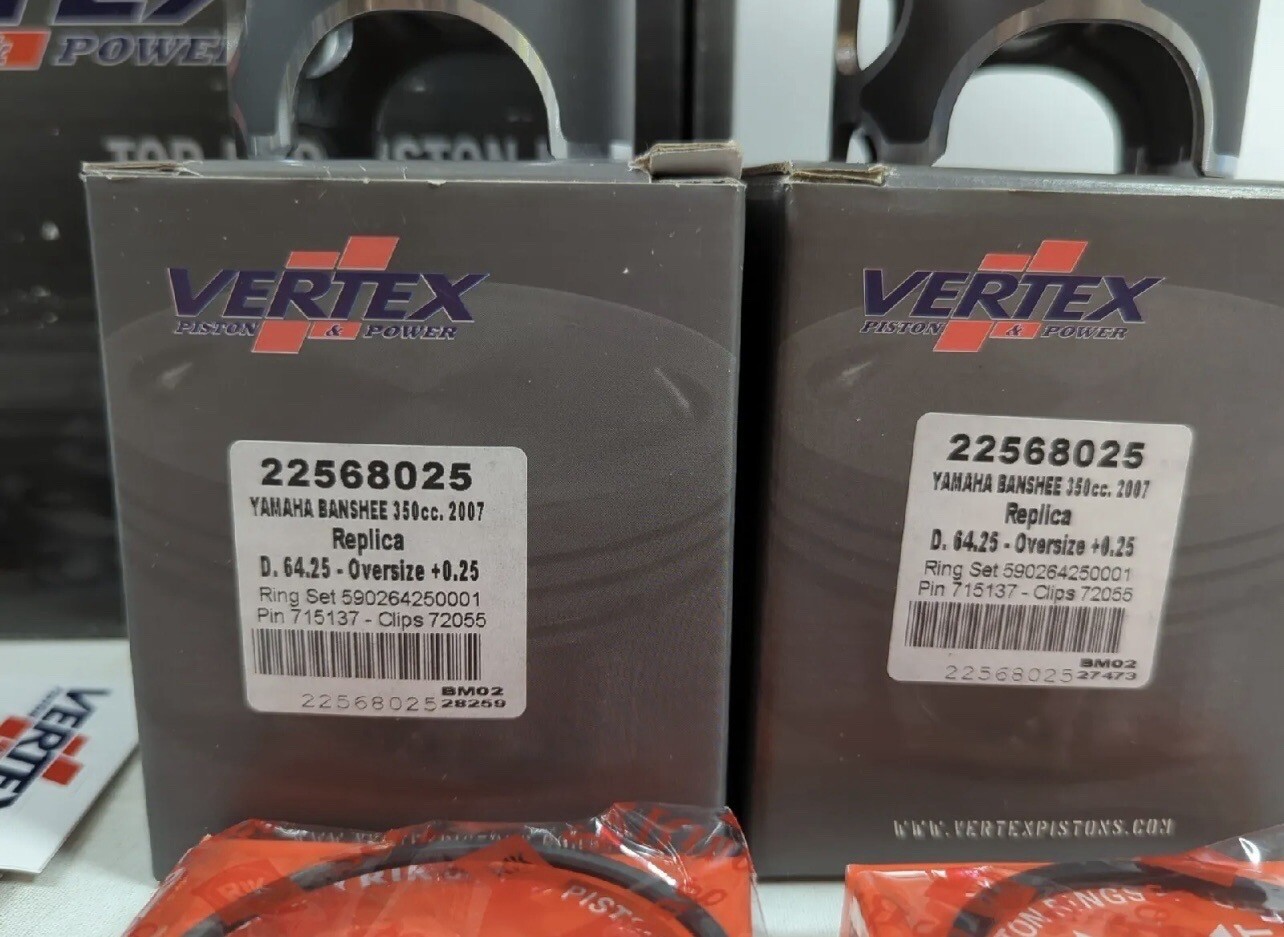 Vertex Cast Top End Kit 8706 Yamaha YFZ 350 Banshee 64.25 Piston Rebuild Gasket eBay