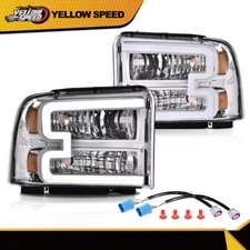 Fit For 2005-2007 Ford F250 F350 F450 F550 Super Duty LED DRL Headlights Lamps