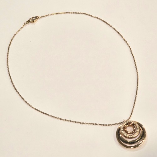 Swarovski Dynamic Circle Pendant Rose Gold Plated Swan Signed Necklace - Picture 5 of 5