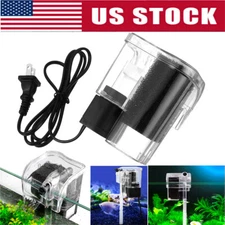Mini Aquarium Fish Tank Waterfall Hang On External Oxygen Pump Water Filter USA