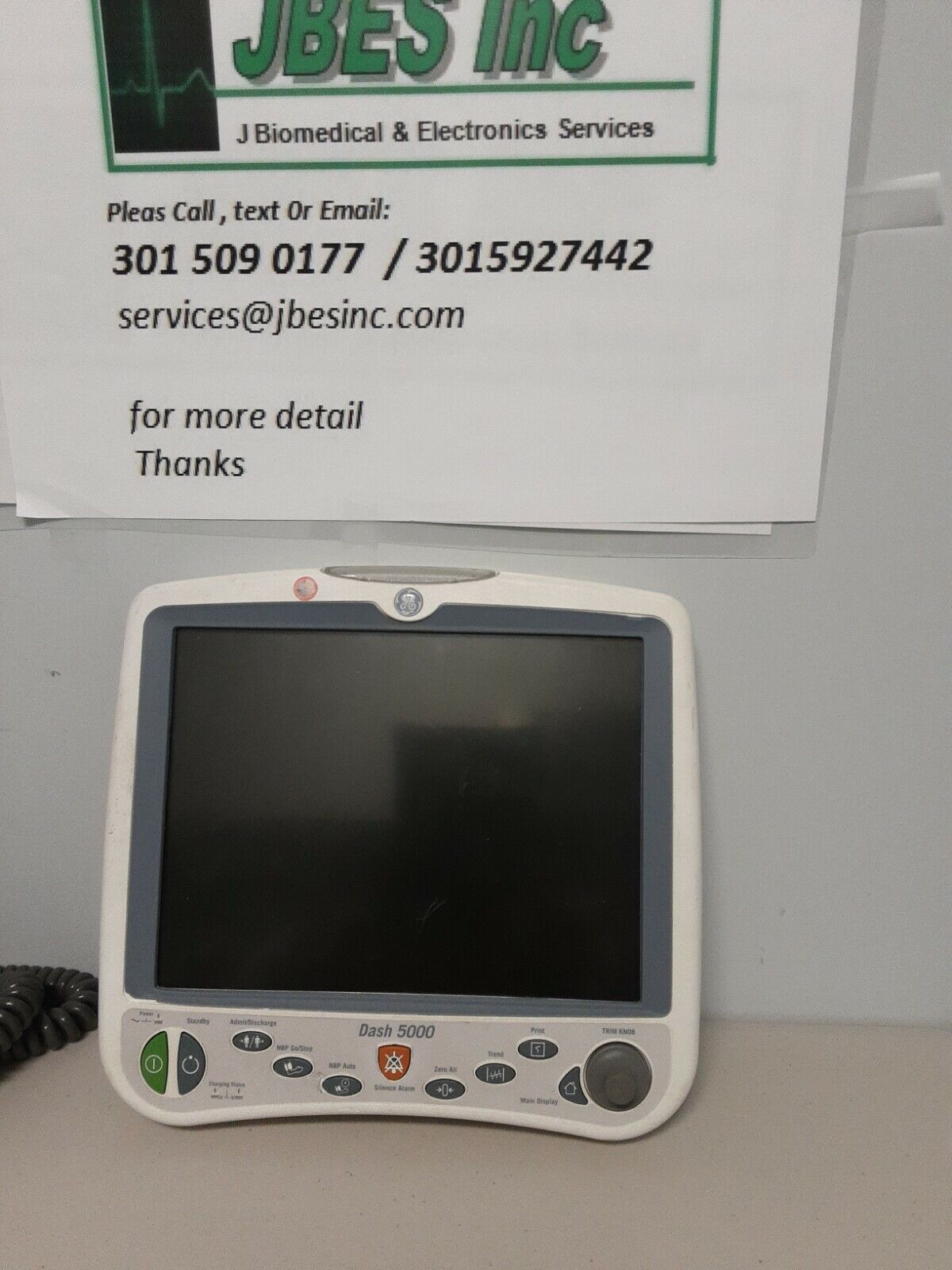 GE Dash 5000 Patient Monitor Display Assembly Complete