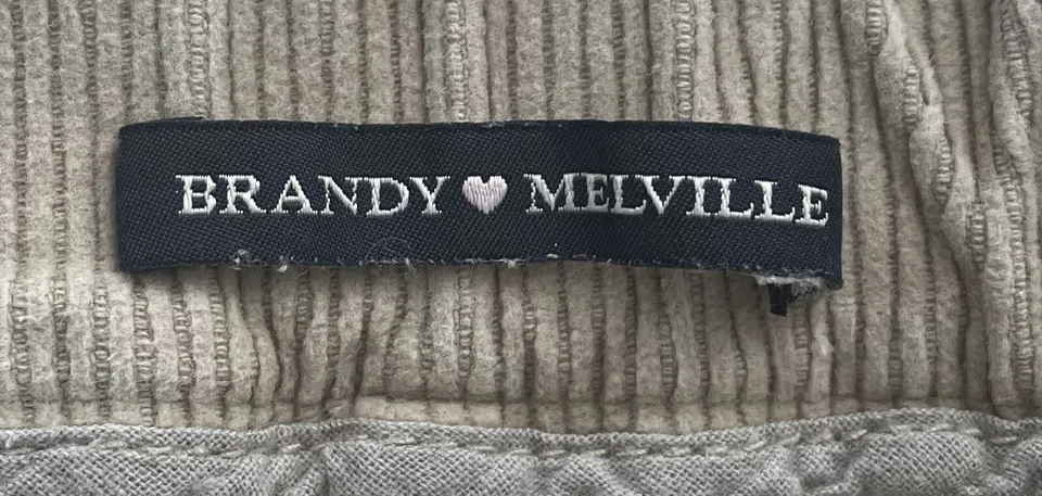 Brandy Melville Mujer Beige Y2K Marfil Bootcut Pana Pantalones, Talla Única Boho Foto 4 de 4