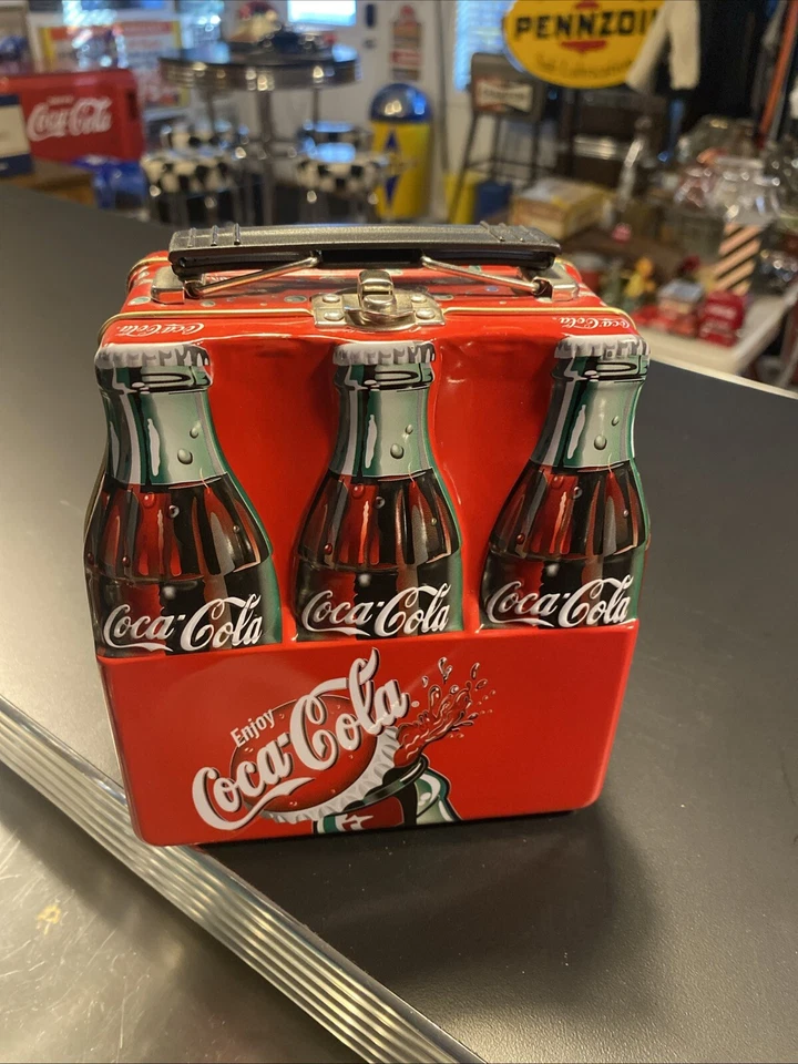 Fiambrera pequeña de hojalata Coca-Cola paquete de 6 botellas, sin usar Foto 2 de 4