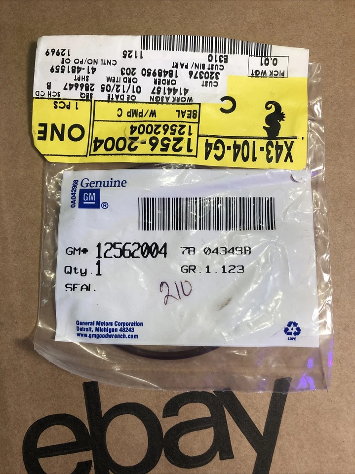 GM OEM-Water Pump Seal 12562004 Cadillac 4.0L Allante Deville Seville - Image 2 of 2