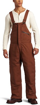 NWT Key Apparel Men's Insulated Duck Bib Overall Brown Size $130 L Short CC023