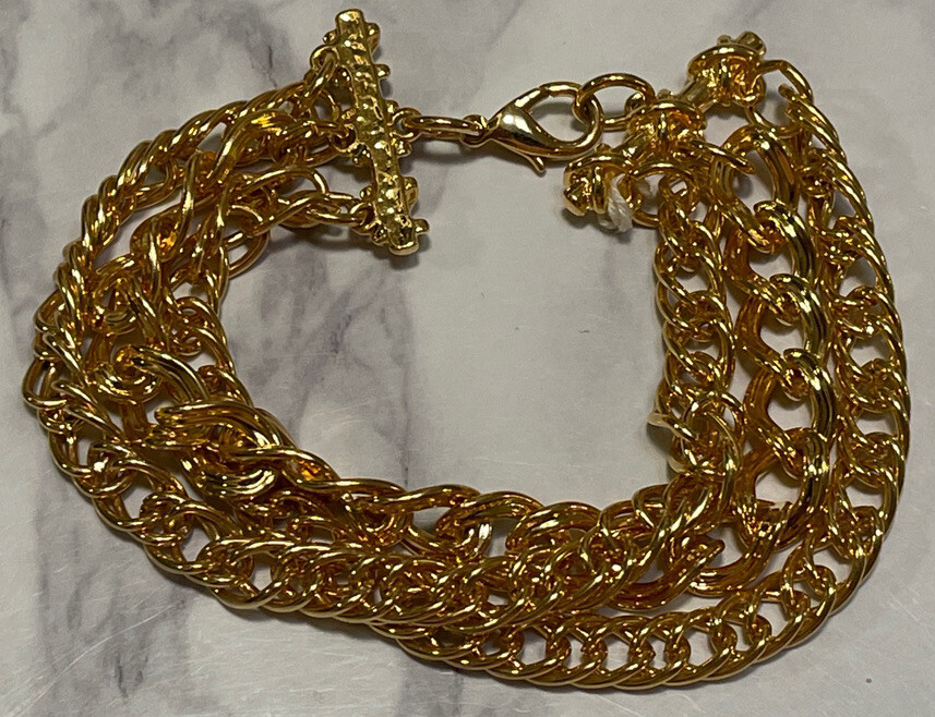 【VINTAGE HOLLYWOOD】Round Mix Chain Bracelet★送料・関税込 Vintage Gold Tone Chain Bracelet Jewelry Bon14-41 | eBay