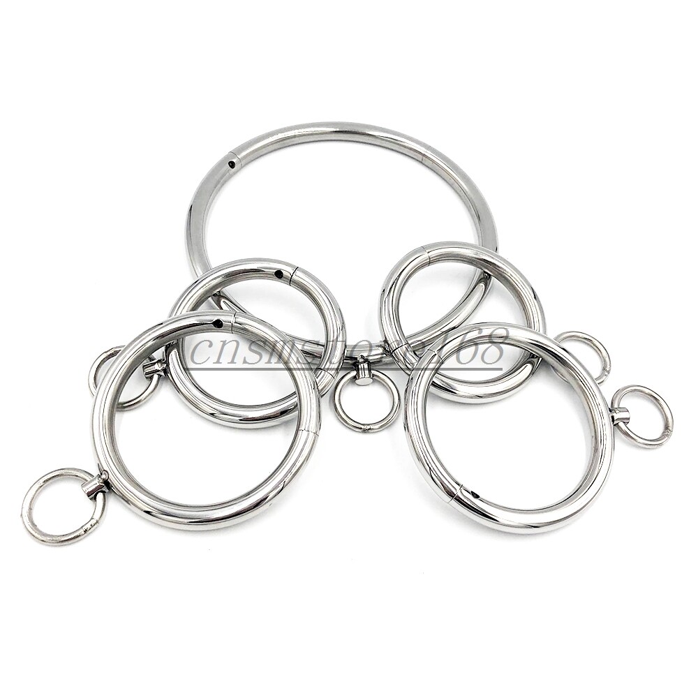 Stainless Steel Neck Collar Handcuffs Ankle Cuffs Bondage Restraint