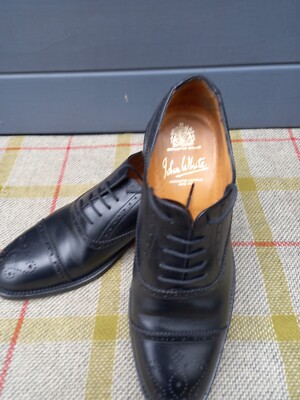 John weiß schwarz Oxford Kappe Halbschuhe UK Größe 8
