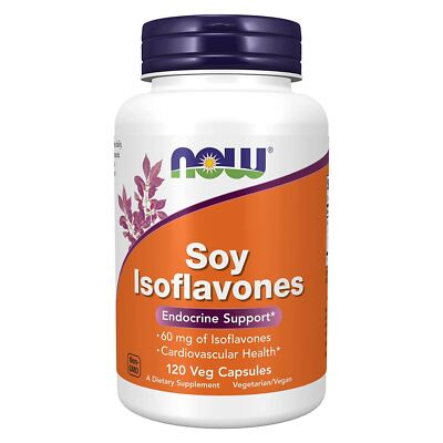 #ad NOW Soy Isoflavones 120 Veg Capsules Cardiovascular and Endocrine support $27.19