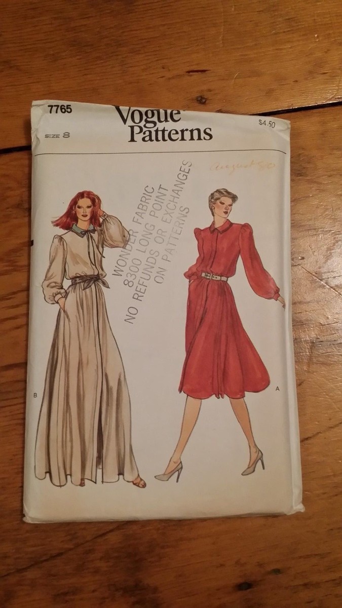 VINTAGE VOGUE LADIES DRESS PATTERN 7765 SIZE 8 UNCUT FREE SHIPPING