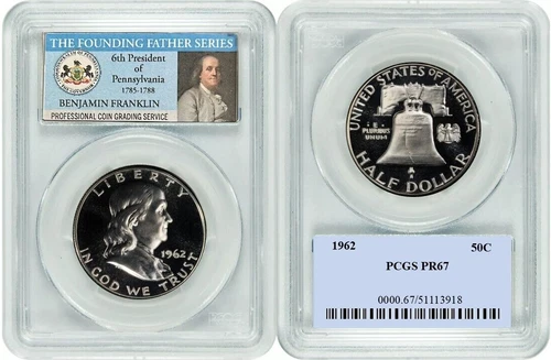 1962 Franklin Half Dollar 50C PCGS PR67