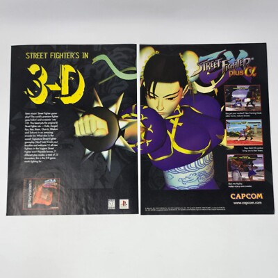 Street Fighters Plus A Alpha PlayStation 1 PS1 In 3-D Print Ad/Poster Promo Art