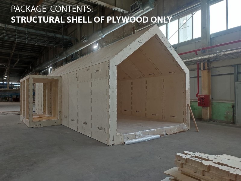 495 sq.ft SOLID PLYWOOD HOUSE KIT #PW-49 WOOD PREFAB DIY KIT BUILDING CABIN HOME - thumbnail 11