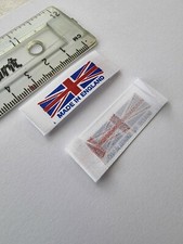 100 Pcs x Made in England Union Jack Satin Sew in Labels 40mm x 15mm folded edge