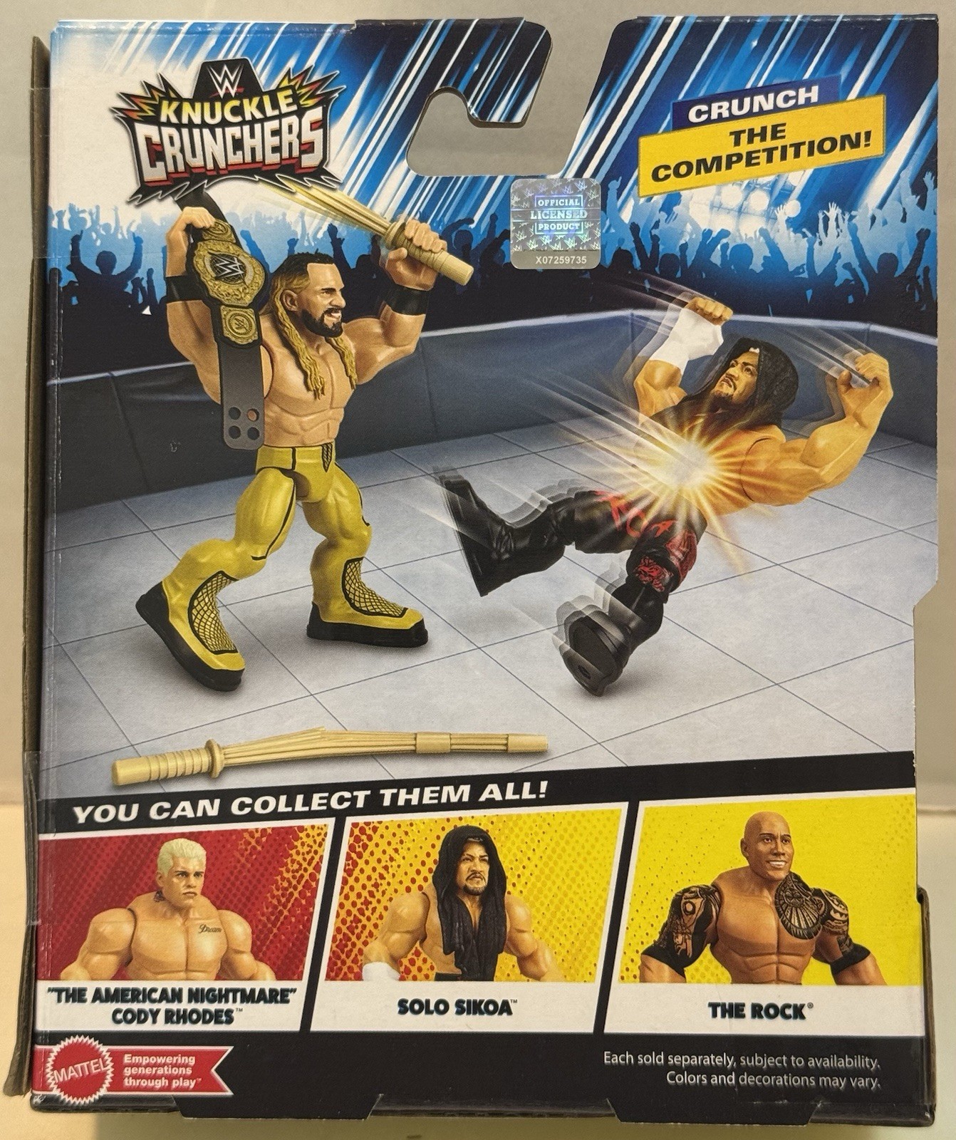 WWE Knuckle Crunchers Series 8 SETH FREAKIN ROLLINS Figure w Belt & Kendo Sticks