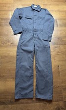 Vintage Berco Coveralls Mens Large Blue Workwear Made in USA Jumpsuit Poly Blend