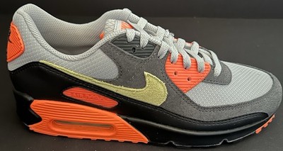 Nike Air Max 90 Light Smoke Grey Hyper Crimson Sneaker Men Sz 8.5 New DM0029-018