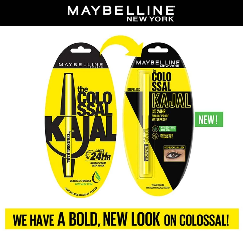 Maybelline Colossal Kajal Black 0.35g | 24H Stay | Waterproof | Intense Color - Image 3 of 4