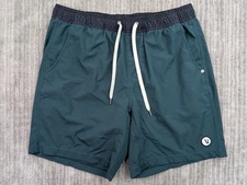 Vuori Kore Shorts Mens Large Lined Green 7.5" Elastic Waist Pockets Stretch V302