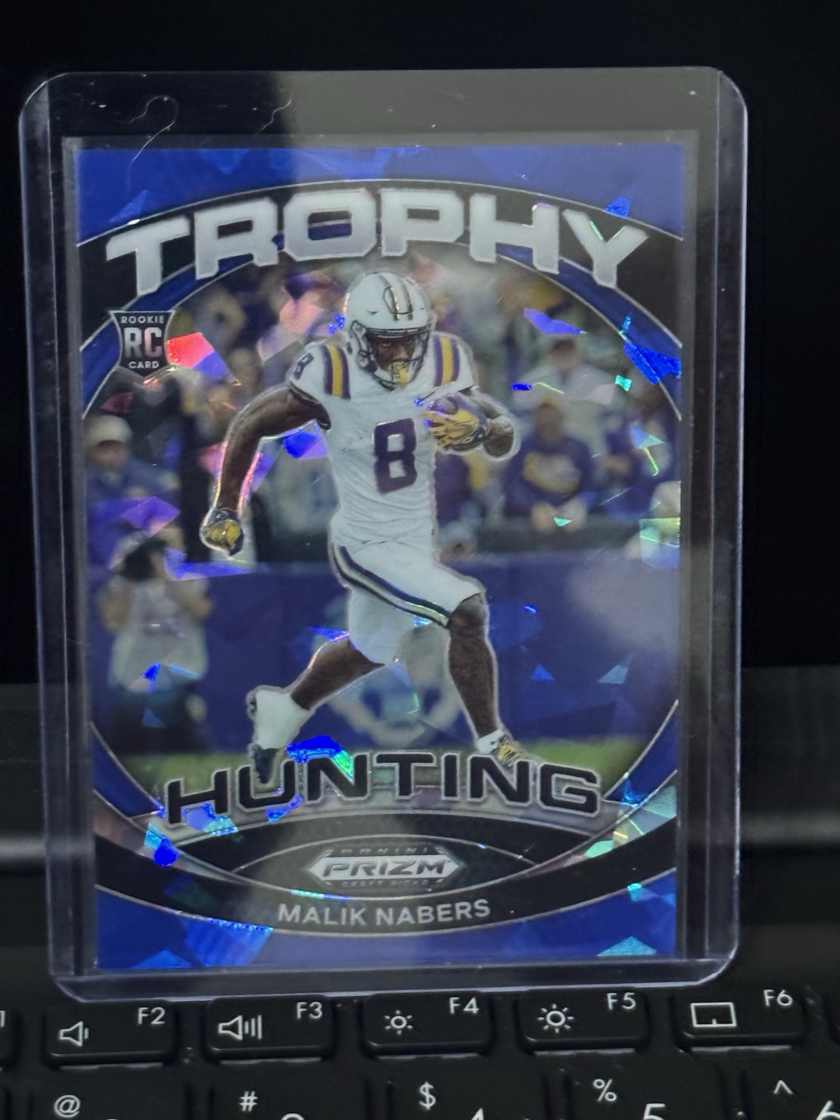 2024 Prizm Draft Picks Malik Nabers Trophy Hunting RC Blue Ice #/99 - LSU/NYG