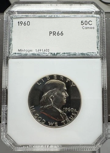 1960 High Grade GEM BU Proof CAMEO Franklin Half Dollar - Great Luster