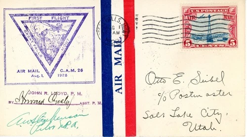 FFC CAM 26 26S1 Great Falls Montana to Salt Lake City - Pilot Signed