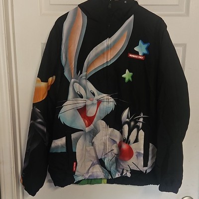 Members Only Looney Tunes Full Zip Graphic Print Jacket Black Men s Size L