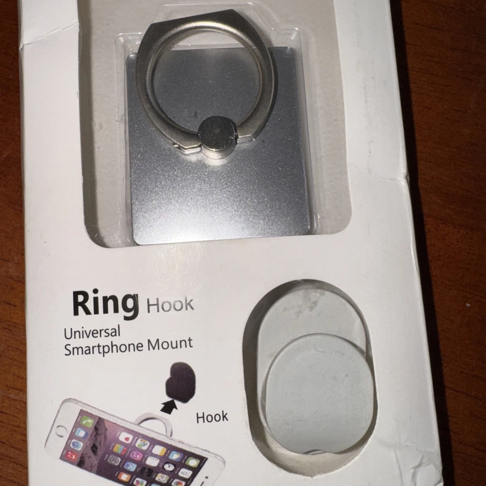 Mobile Square Finger Grip Ring Stand Rotate 360 Phone Holder  all devices W/hook - Image 2 of 4