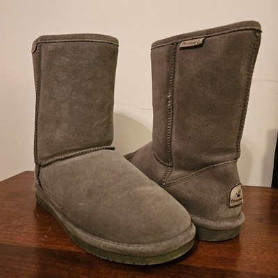 Bearpaw Charcoal Olive Suede Boots Cozy Winter Comfort Size 11