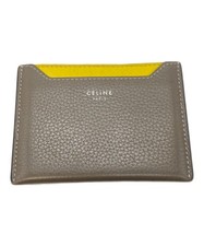 CELINE Card Case U SD 0197 Gray Yellow Authentic From Japan
