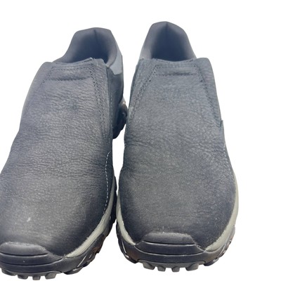 NEW Merrell Mens Moab Adventure Moc Hiking Leather Slip On Shoes Black Size 9 