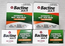 Bactine Max Antibiotic + Pain Relieving Ointment 0.5oz Exp 1/27+ Lot Of 2