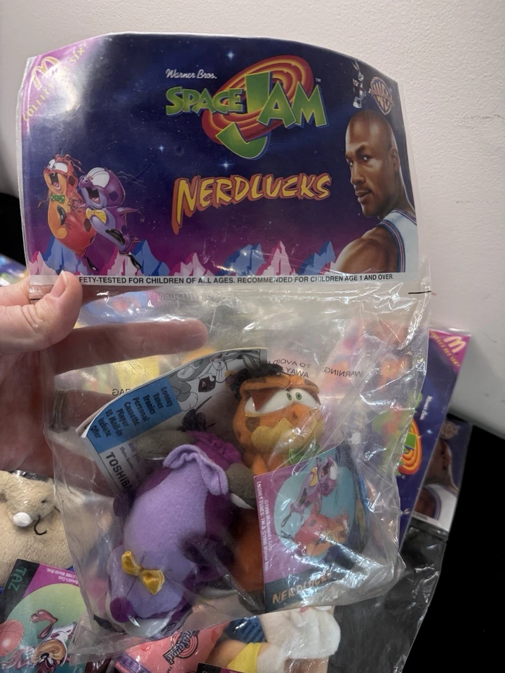 Винтажный 1996 McDs пространства JAM плюшевая игрушка WB Looney Tunes новый запечатанный полный комплект - Изображение 4 из 4