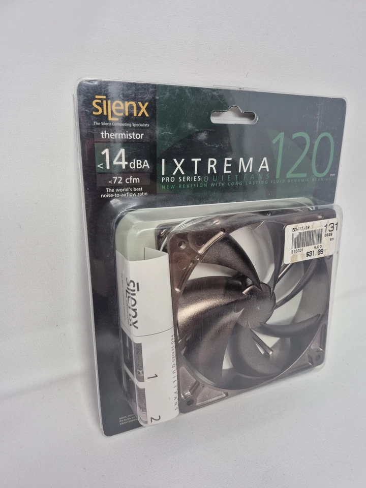 Silenx iXtrema Pro Series "Quiet Fans" 120mm x 25mm Thermistor Fan w/ Screws New - Image 3 of 4