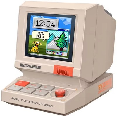 Divoom MiniToo Retro Bluetooth Lautsprecher Tragbar Pixel Display Spieluhr Retro Co