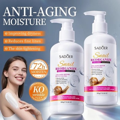 300g SADOER Schnecke Kollagen Bodylotion Anti Falten Feuchtigkeitsspendend Pflegend