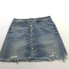 American Eagle 4 Fits 29In Button Mini Denim Jean Skirt Blue
