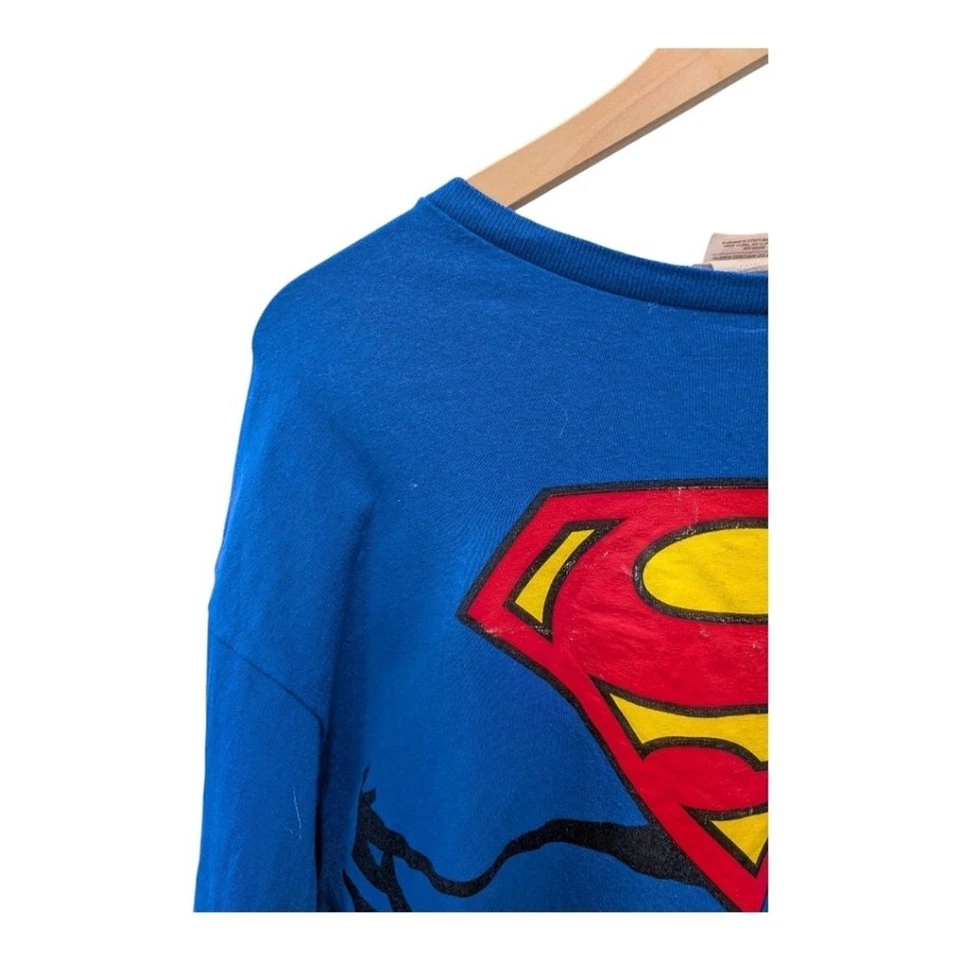 Vintage Superman Costume T-Shirt Cape XL Blue Red Rubie’s Made USA Halloween DC - Image 3 of 4