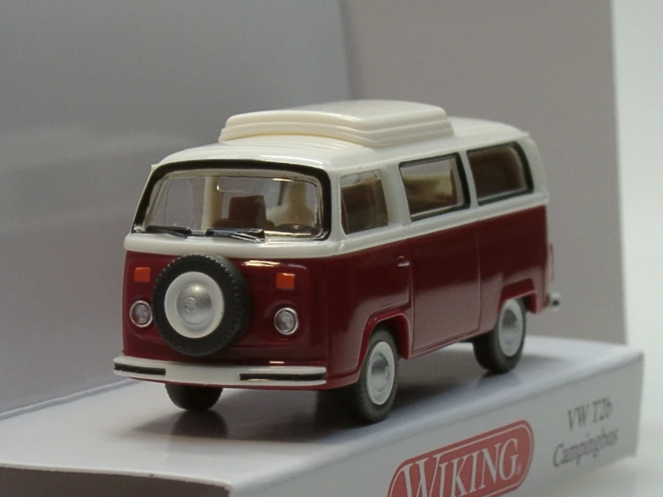 Wiking VW T2 Campingbus, rot-weiß - 0318 05 - 1:87