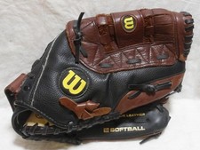 WILSON ELITE A2477 13" TOP GRADE LEATHER CUSTOM FIT SOFTBALL GLOVE - EUC