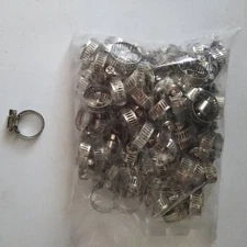 100 Pc Hose Clamps 5/16" to 7/8" Radiator Heater Adjustable Band Steel Worm Clip